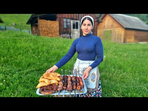An amazing woman lives alone among incredible nature!! Cooking mountain dinner
