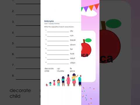 1st Grade Antonyms 3