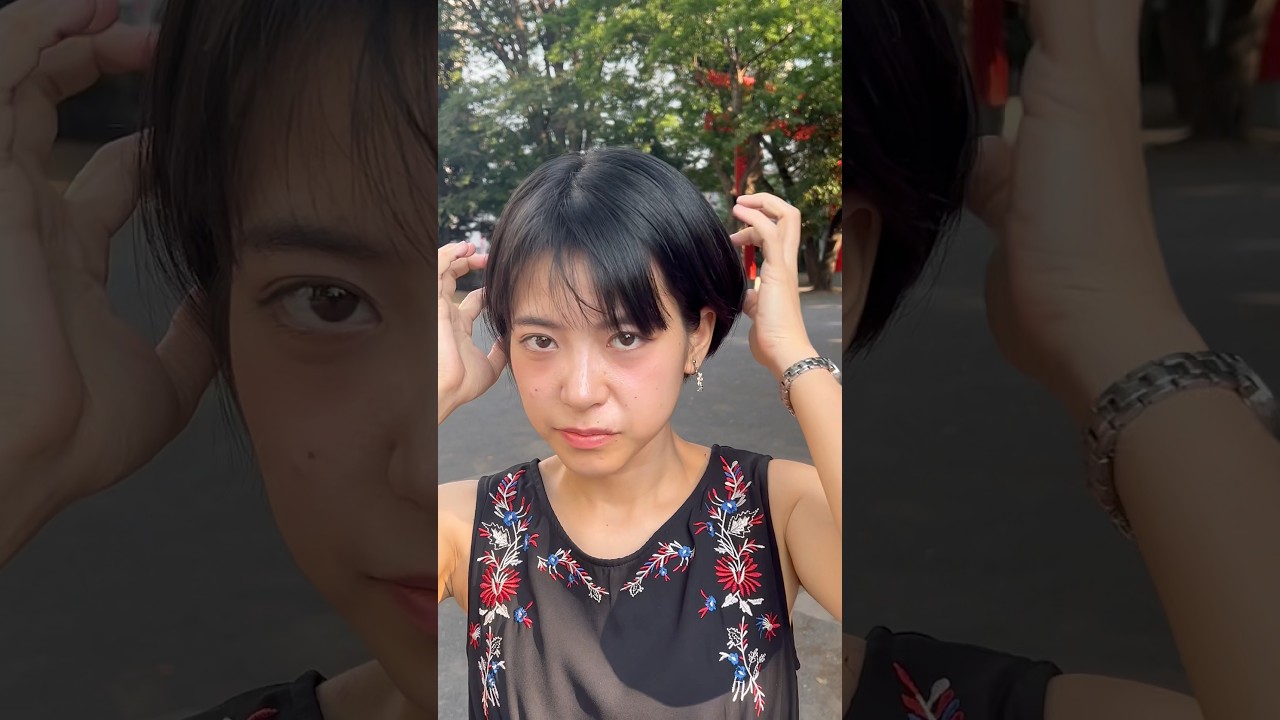 きれいな黒髪触らせてもらった(頭皮も)