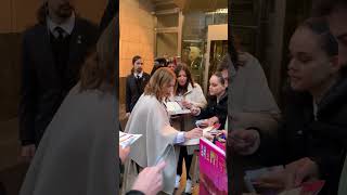 Spice Girls Geri Halliwell signing autographs for fans in New York City