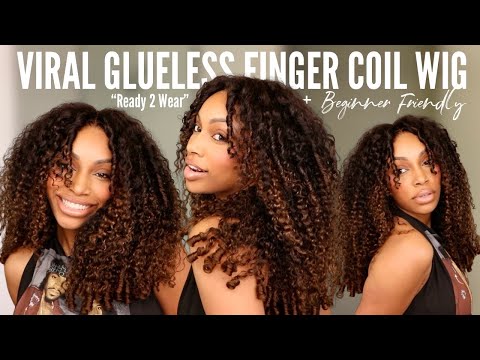 Flawless NEW VIRAL Chestnut Brown Glueless Curly Finger Coil Wig Install | ft. UNice Hair