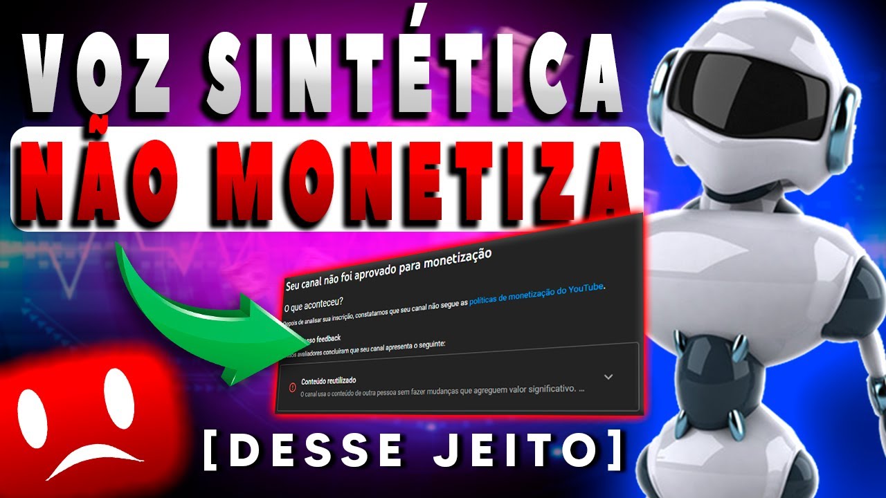 URGENTE! Veja Porque Canais com Voz Sintéticas São Reprovados na Monetização do Youtube