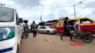 Journey inside Edo state  | through the economic center of Benin city and bus stops | super stores