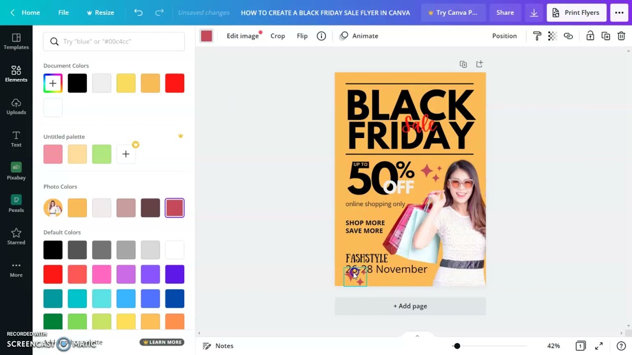How to create a Black Friday Sale flyer in Canva for FREE | how to make a flyer in Canva tutorial