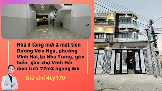 Bán nhà mới mặt tiền Dương Vân Nga, phường Vĩnh Hải, gần biển Nha Trang trị giá 4ty170
