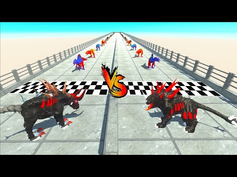 DARK HELLHOUND VS GORGON WHO is FASTER & STRONGER - Animal Revolt Battle Simulator ARBS