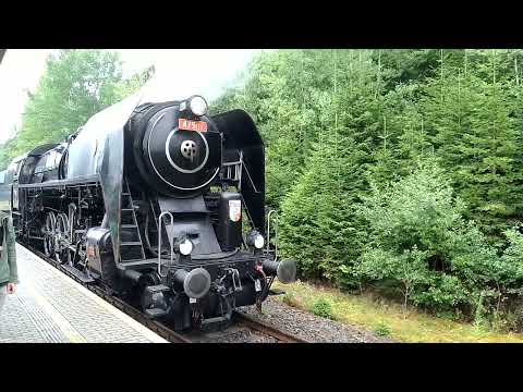 Dampflok 475.111 vor Dampfzug in Markt Eisenstein Elisenthal Sommer 2022