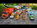 WOW Long Haul Truck Unloads Toy Cars Cement Mixer Trucks Forklifts And Ambulances