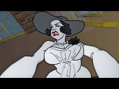 Lady Dimitrescu phone cutscene but you're the mirror