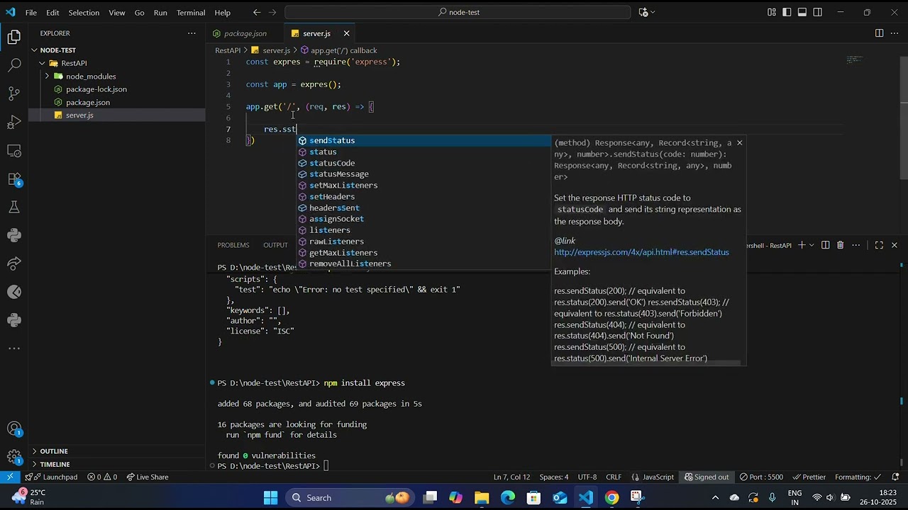 Create Your First Express.js Server | Node.js Beginner Tutorial (Step-by-Step)
