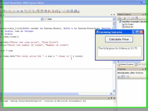 Visual Basic 2008 for Beginners: Tutorial 6 - Using InputBoxes