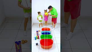 Color bucket with rope challenge #shorts Eva Alisa Family Shorts 