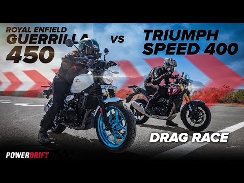 Royal Enfield Guerrilla 450 vs Triumph Speed 400 | Drag Race | Torque vs Agility | PowerDrift
