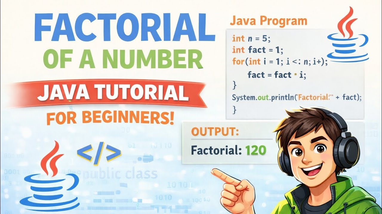 Java Program to Calculate Factorial | Full Explanation + Output | Java tutorial for beginners 