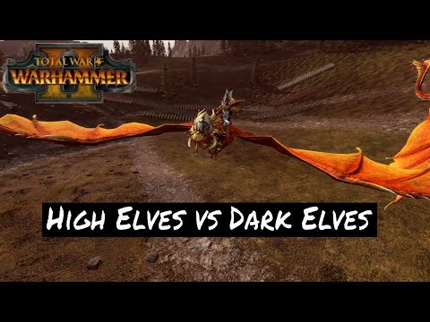 AWAKEN THE DRAGONS - High Elves vs Dark Elves - Multiplayer Battle - Total War: Warhammer 2