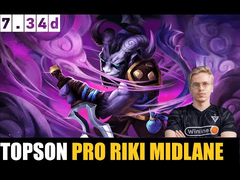 TOPSON PLAYING RIKI MID 7.34D - DOTA 2 HIGHEST MMR MATCH #dota2  #dota2gameplay