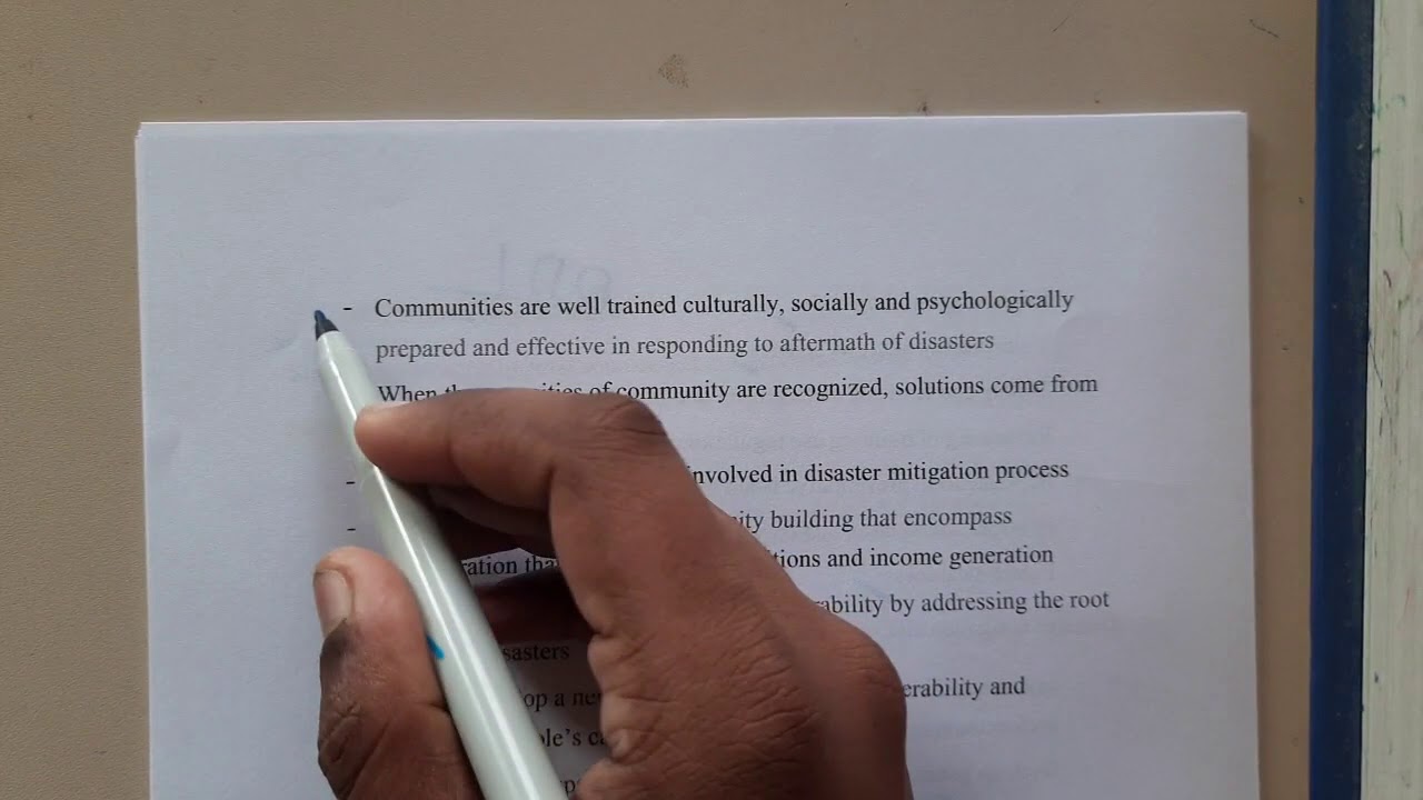 3.4 Community Based disaster risk management