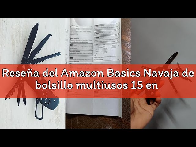 Vídeo relacionado con Amazon Basics Navaja de bolsillo multiusos 15 en 1 con funda, Negro