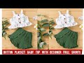 Button Placket Baby Top With Designer Frill Shorts Cutting And Stitching