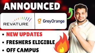 Revature & Greyorange Biggest Hiring Update | Off Campus Job Drives | 2026, 2025 Batch | Jobs