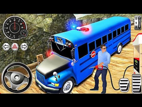 Police Bus Driver Simulator Driving 2024 Offroad Coach Hill Dangerous Duty - Android Game Play
