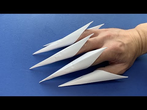 Griffes d'origami d'Halloween | Comment faire des griffes en papier | Artisanat d'Halloween