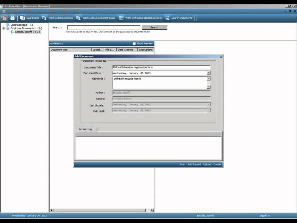 Archive One Training - Document Browser