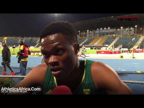 South Africa's Gift Tlotliso Leotlela - Men 100m Final - Bydgoszcz 2016