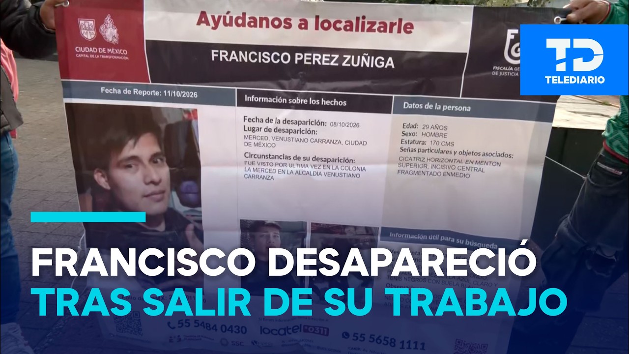 Francisco, de 29 años, desapareció tras salir de su trabajo en La Merced; ayuda para localizarlo