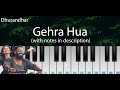 Gehra Hua Dhurandhar Easy Piano Tutorial With Notes Perfect Piano
