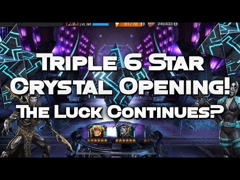 Triple 6 Star Crystal Opening! - Lucky again? - Marvel Contest Of Champions