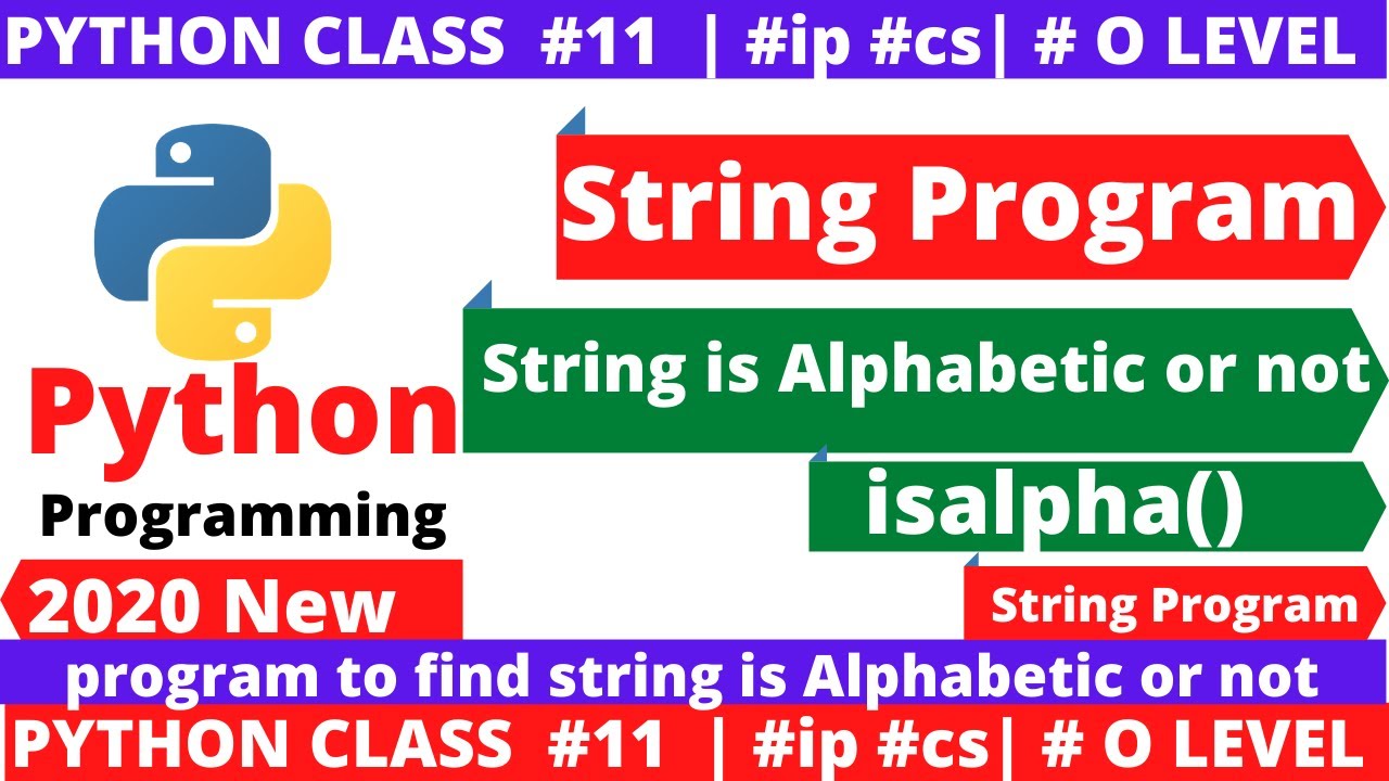 Python string program : string is alphabetic or not | python program to find string is alphabetic ?