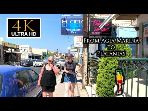 Walking from Agia Marina to Platanias! 😲 Unexpected Surprises Await | 4K Walking Tour