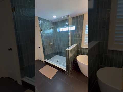 Custom Green Tile Bathroom Remodel in Carmel, IN