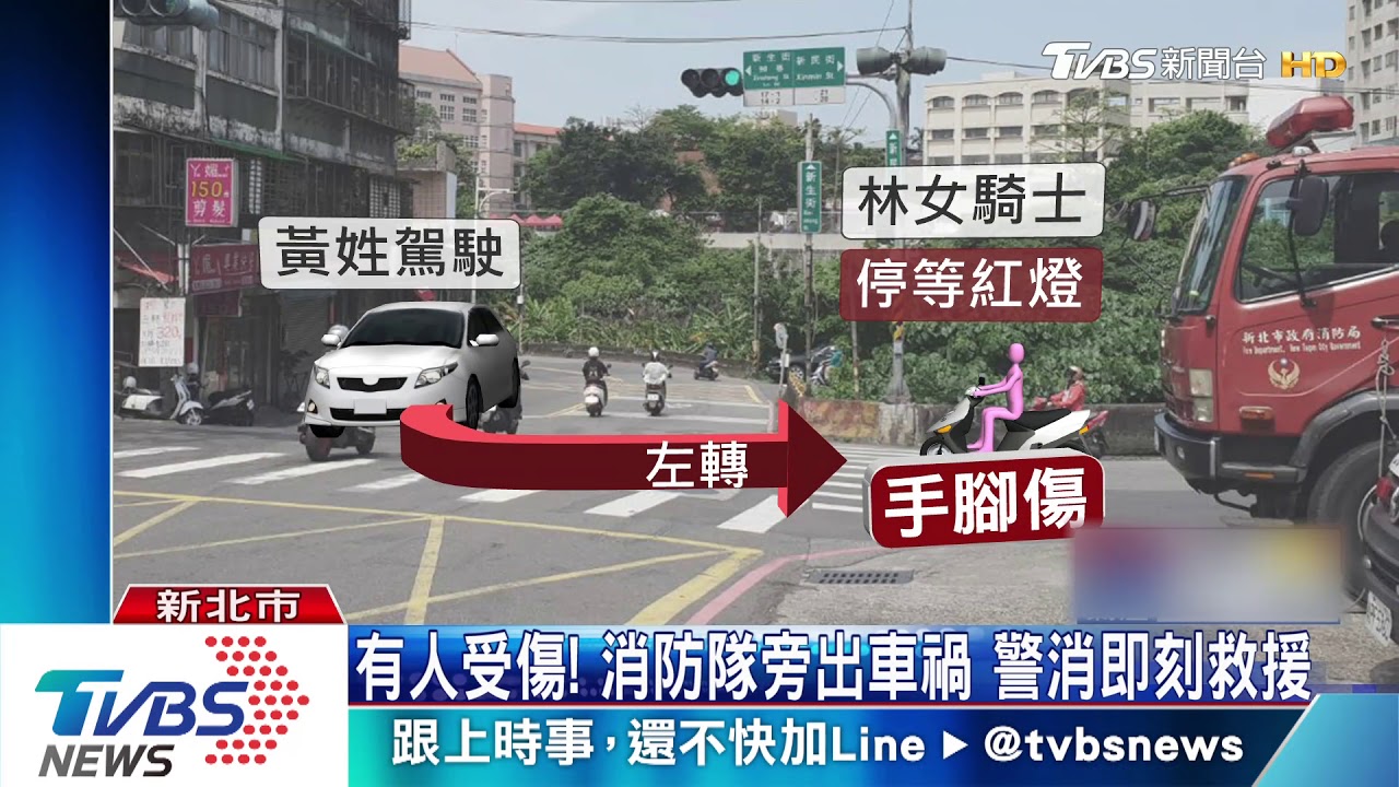 有人受傷!消防隊旁出車禍 警消即刻救援