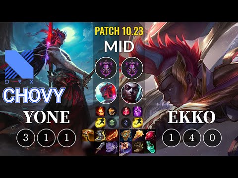 DRX Chovy Yone vs Ekko Mid - KR Patch 10.23