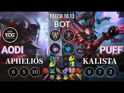 EDG Aodi Aphelios vs IG Puff Kalista Bot - KR Patch 10.13