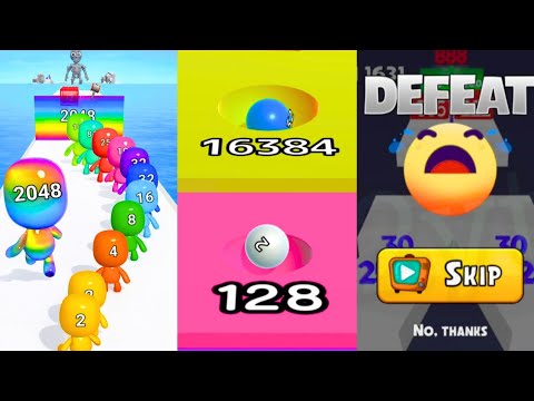 Ball Run Infinity vs Man Runner 2048 vs Merge Number Run Master | High Score Gameplay