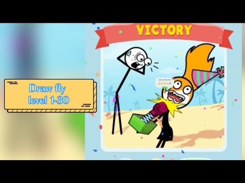 Draw Fly (WEEGOON) Android Gameplay Walkthrough - All Levels 1-30 - Funny Stickman Brain Puzzle Game
