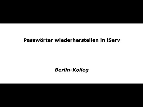 iServ: Passwörter zurücksetzen