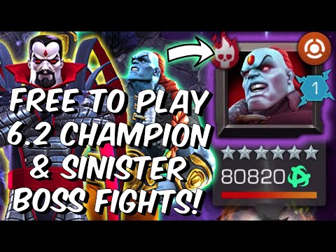 Free To Play 6.2 Champion Boss & Mister Sinister Boss Fights 2021! - Marvel Contest of Champions
