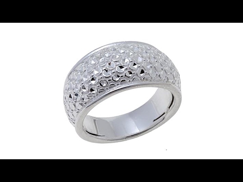 Sevilla Silver DiamondPressed Tapered Band Ring