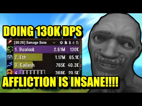 DOING 130K DPS IN SOLO SHUFFLES AS AFFLICTION THIS IS INSANE!