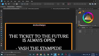 Vash The Stamepede Quote Poster Design [Affinity Designer]