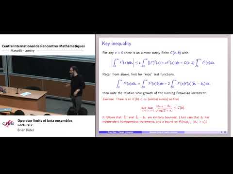 Brian Rider: Operator limits of beta ensembles - Lecture 2
