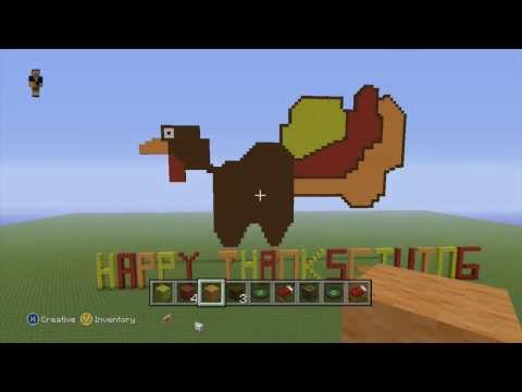 Minecraft Xbox 360- Happy Thanksgiving- My Giant Turkey