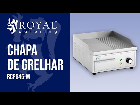 vídeo - Chapa de grelhar - 360 x 380 mm - lisa/ondulada - 2000 W