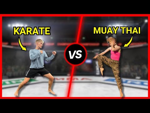 Karate Athlete Tries Muay Thai