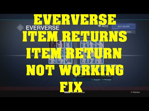DESTINY EVERVERSE ITEM RETURNS NOT WORKING