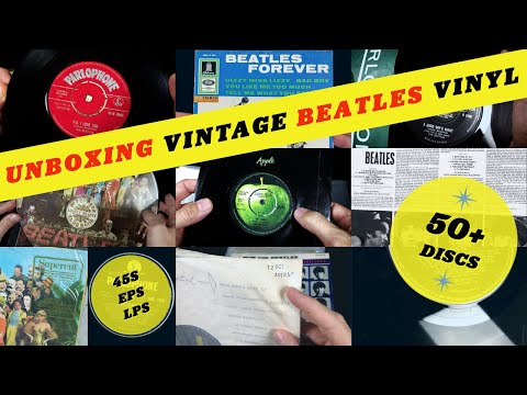 UNBOXING Vintage UK BEATLES Vinyl Collection - Over 50 Records!